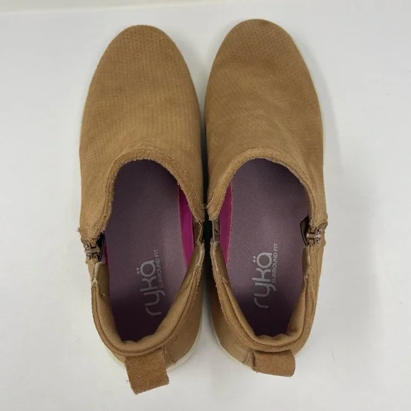 Ryka Shoes Womens 10M Tan Suede Upper Hensley Side Zip Chelsea Booties Sneakers - Picture 5 of 14